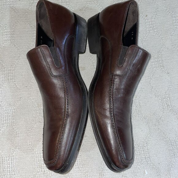 Monte Rosso Men’s Dress Loafers Size 11 M Brown Leather Business Formal City